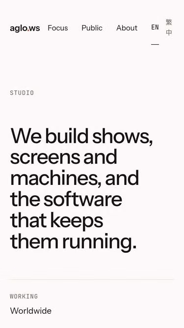 Screenshot of aglo.ws