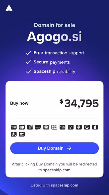 Screenshot of agogo.si