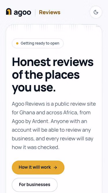 Screenshot of agoo.reviews