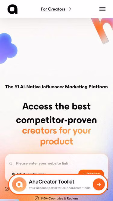 Screenshot of ahacreators.business