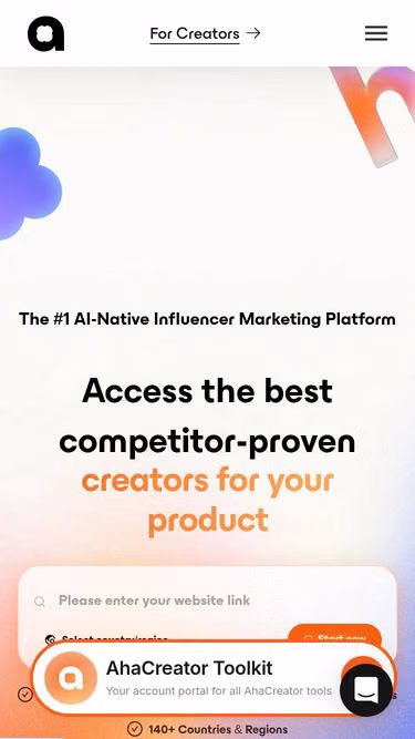 Screenshot of ahacreators.company