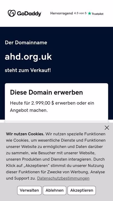 Screenshot of ahd.org.uk