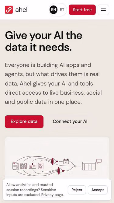Screenshot of ahel.ai