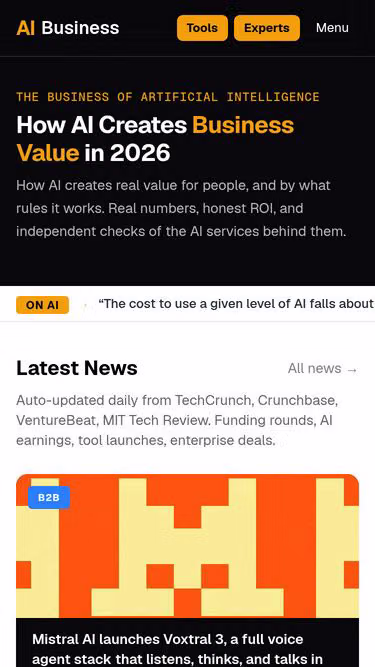 Screenshot of aibusiness.vc