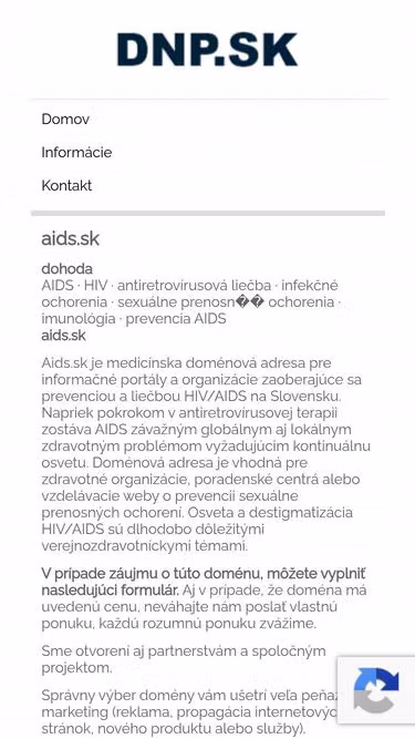 Screenshot of aids.sk