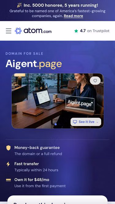Screenshot of aigent.page