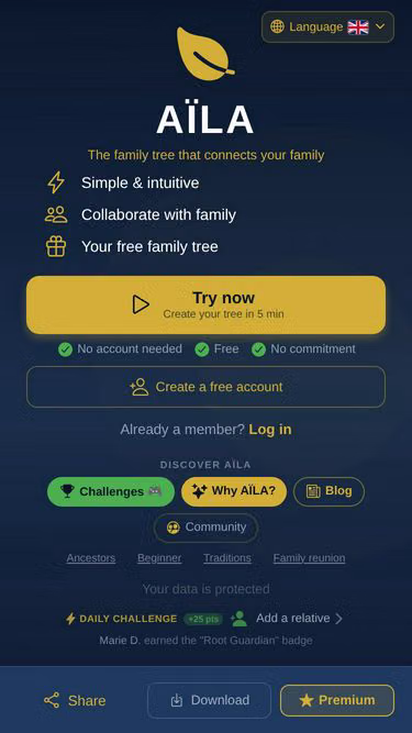 Screenshot of aila.family