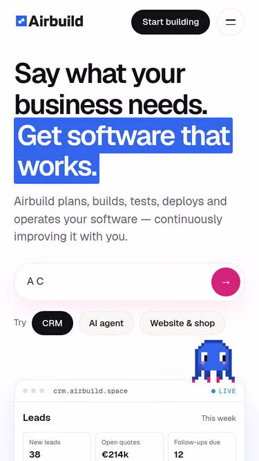 Screenshot of airbuild.ai