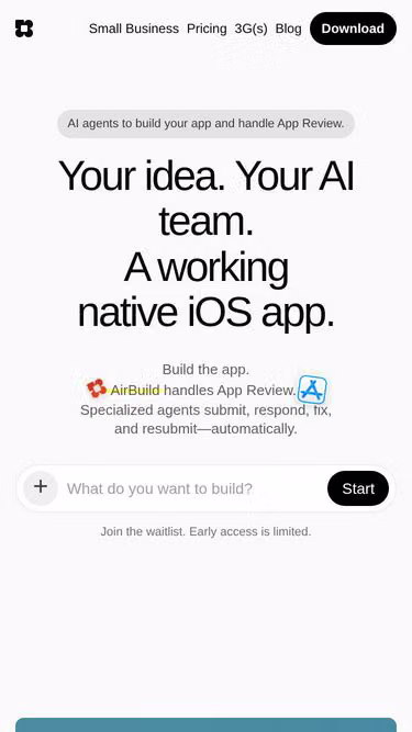 Screenshot of airbuild.page