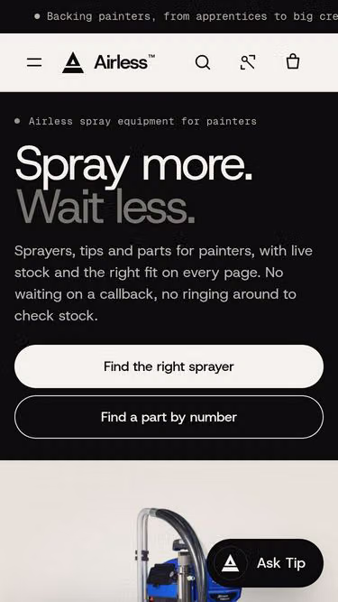 Screenshot of airless.net.au