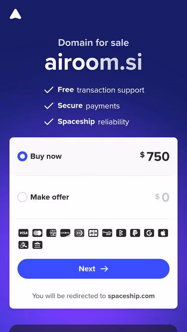 Screenshot of airoom.si