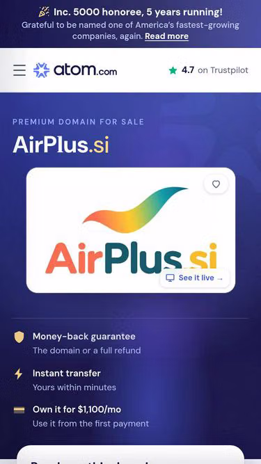 Screenshot of airplus.si