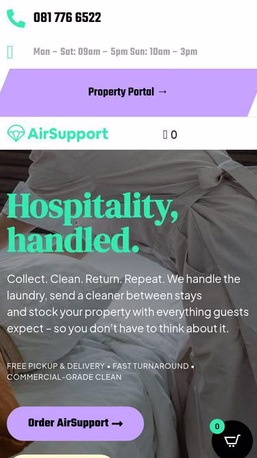 Screenshot of airsupport.co.za