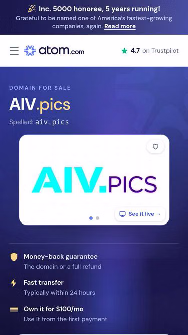 Screenshot of aiv.pics