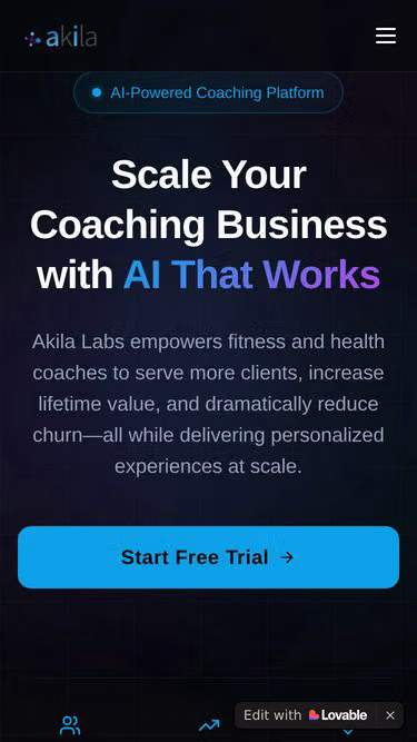 Screenshot of akila.fitness