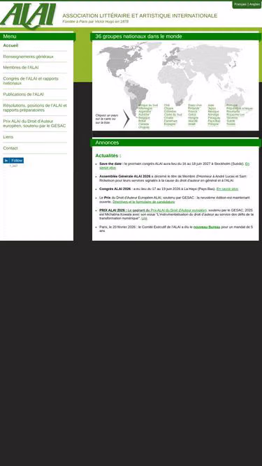 Screenshot of alai.org