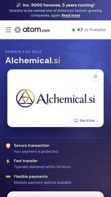 Screenshot of alchemical.si