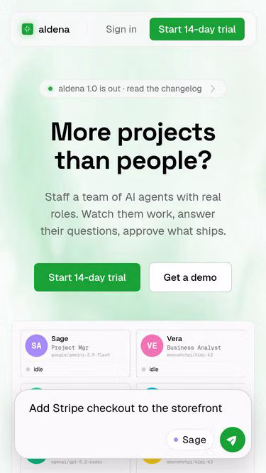Screenshot of aldena.ai