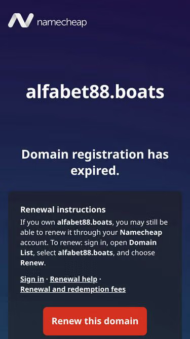 Screenshot of alfabet88.boats