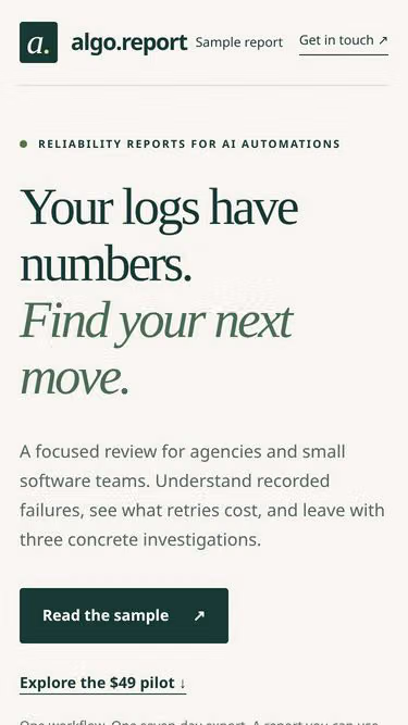 Screenshot of algo.report