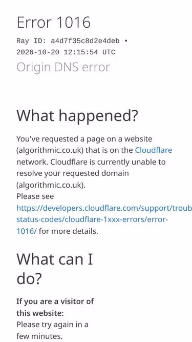 Screenshot of algorithmic.co.uk