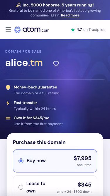 Screenshot of alice.tm