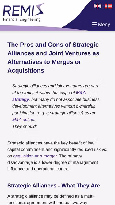 Screenshot of alliances.no