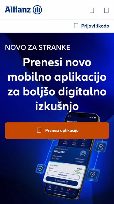 Screenshot of allianz.si