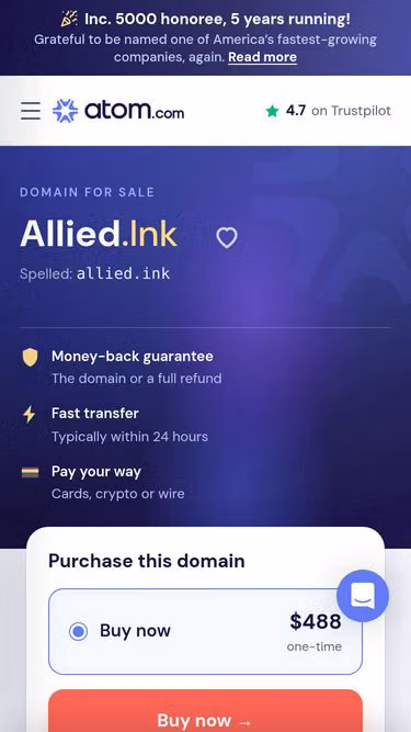 Screenshot of allied.ink
