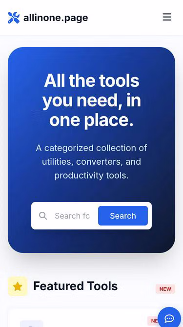 Screenshot of allinone.page