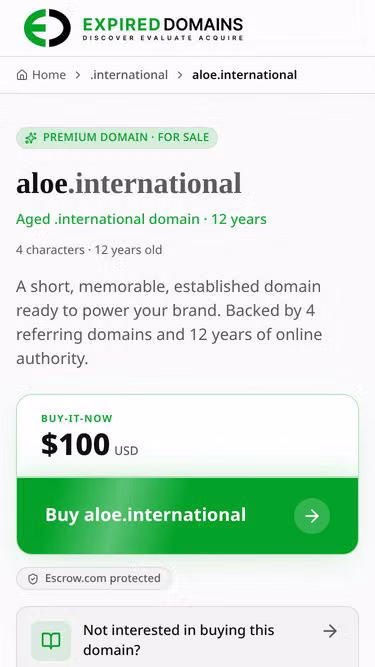 Screenshot of aloe.international