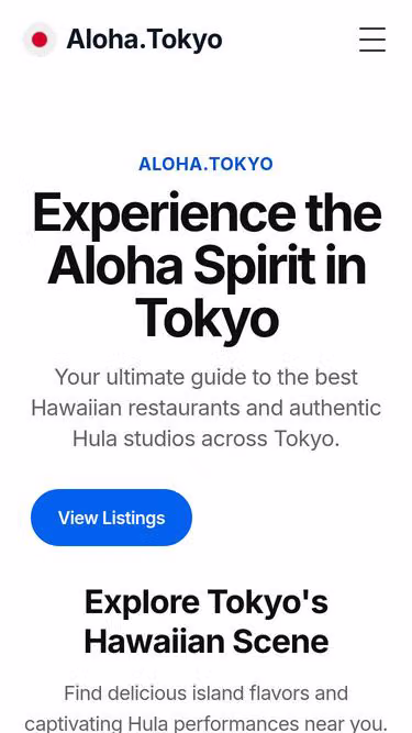 Screenshot of aloha.tokyo