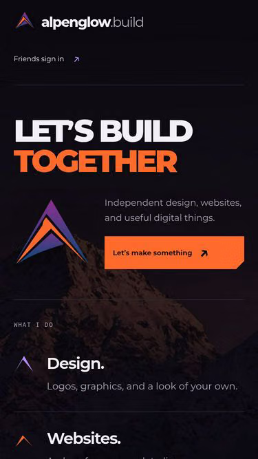 Screenshot of alpenglow.build