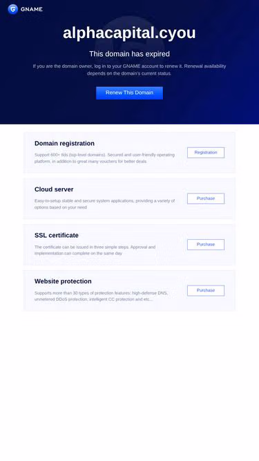 Screenshot of alphacapital.cyou