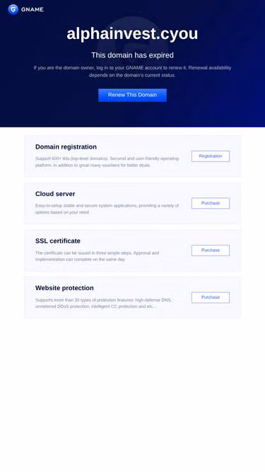 Screenshot of alphainvest.cyou