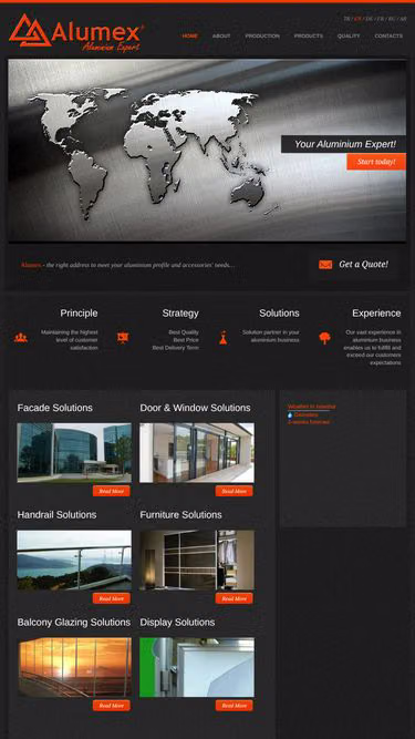 Screenshot of alumex.com.tr