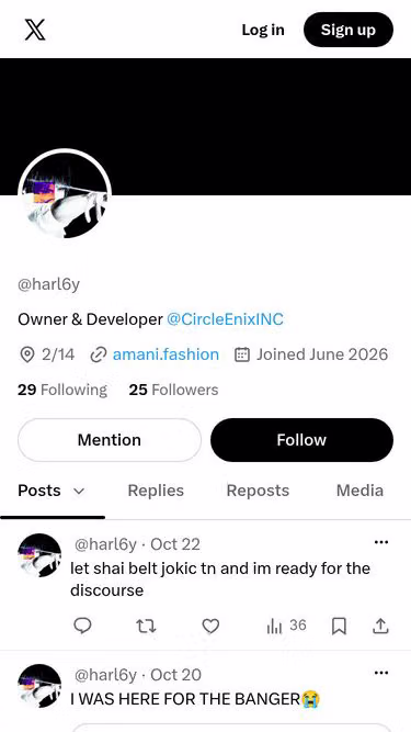 Screenshot of amani.fashion