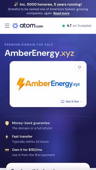 Screenshot of amberenergy.xyz