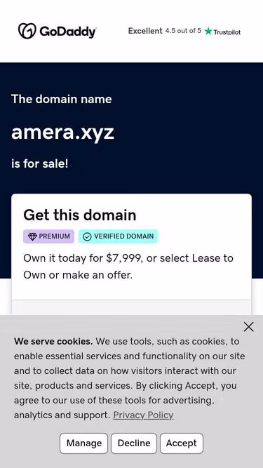 Screenshot of amera.xyz