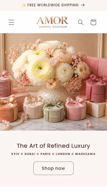 Screenshot of amor.jewelry