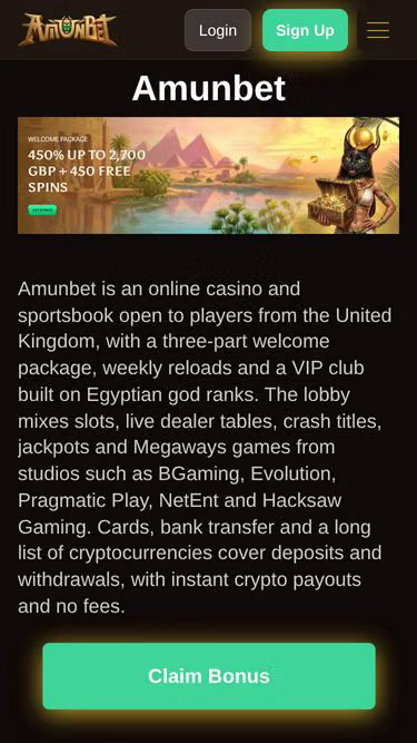 Screenshot of amunbet.bingo