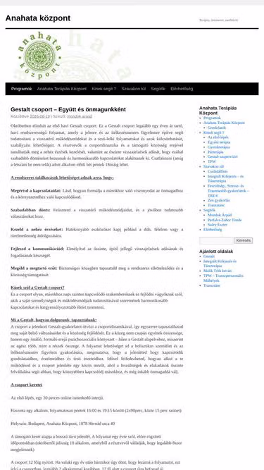 Screenshot of anahata.hu