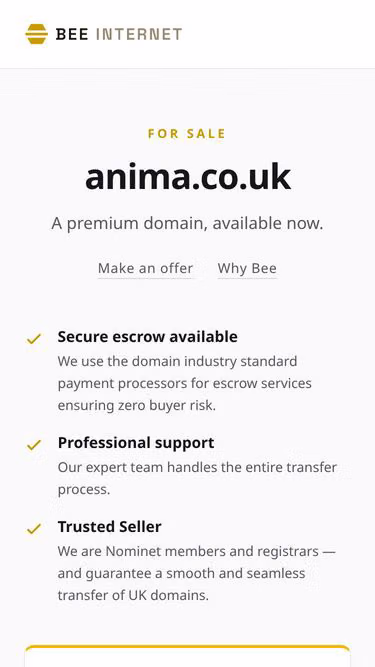 Screenshot of anima.co.uk