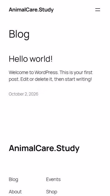 Screenshot of animalcare.study