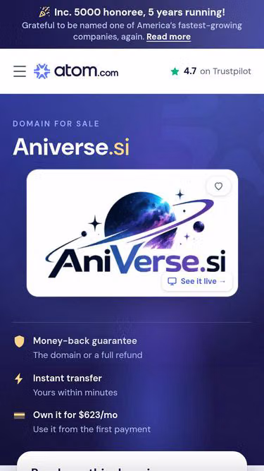 Screenshot of aniverse.si