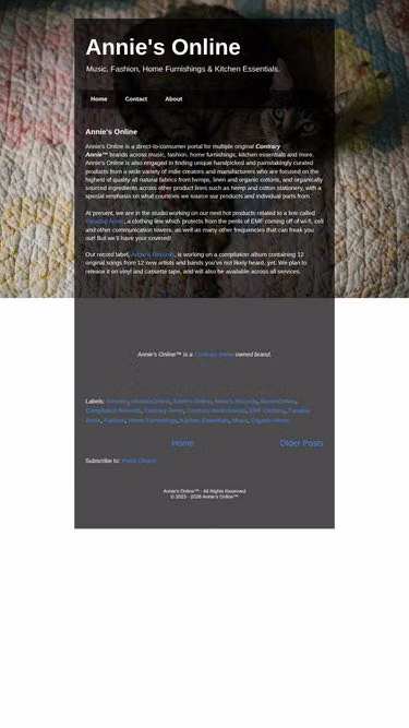 Screenshot of annies.si