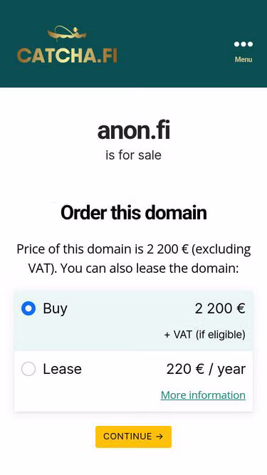 Screenshot of anon.fi