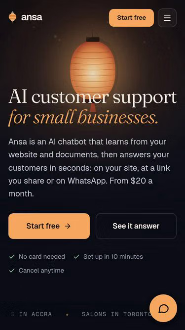 Screenshot of ansa.chat