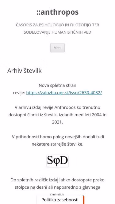 Screenshot of anthropos.si