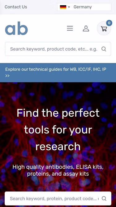 Screenshot of antibodies.com